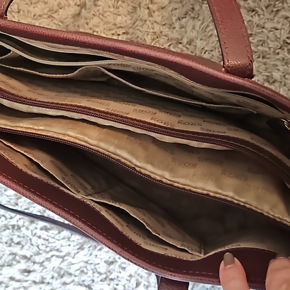 Michael Kors Burgandy Pebbled Leather Work Tote - Picture 14 of 16